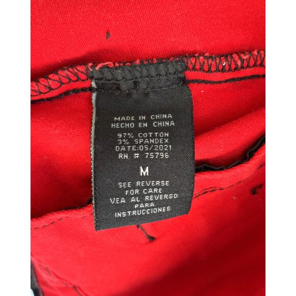 Waimea Red and Black Jean Jacket White Paint Splatter Size Medium NWOT - Picture 4 of 7